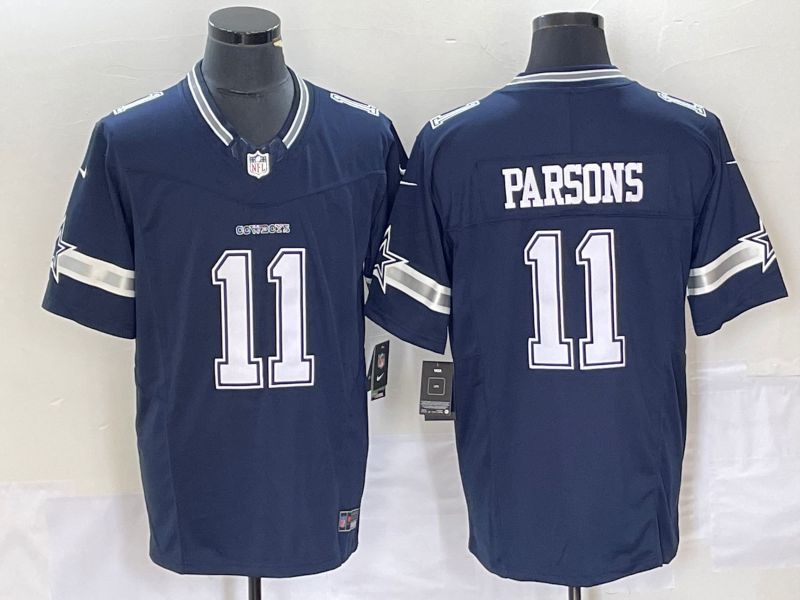 Men Dallas Cowboys #11 Parsons Blue Nike Throwback Vapor Limited NFL Jersey